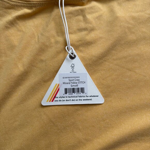 Weekend Sport Yellow Crewneck T-Shirt Minimalist Circle Design Marine Layer sz S - Picture 5 of 10